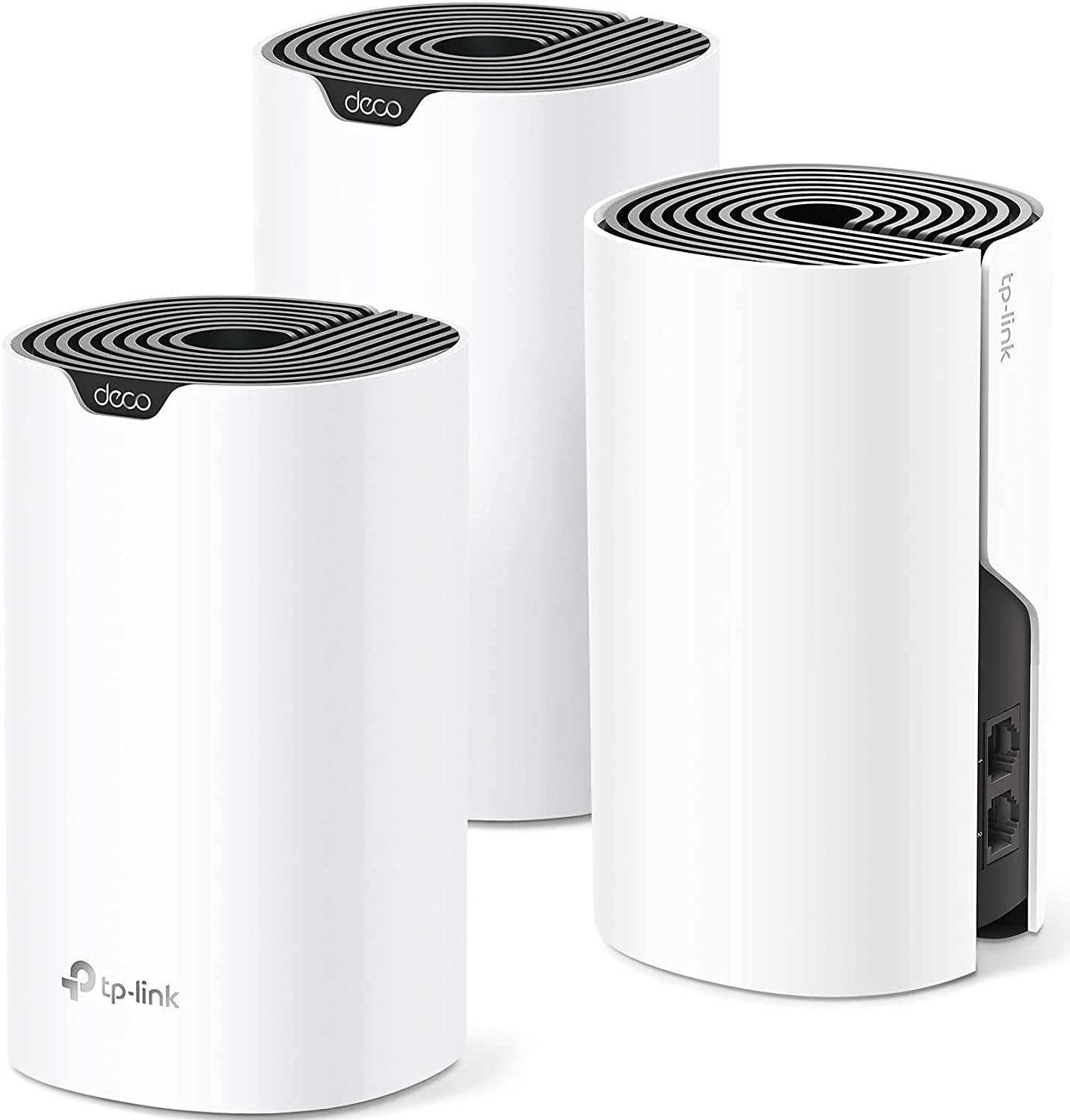 TP-Link Deco Whole Home Mesh WiFi System� Up to 5,500 Sq.ft. Coverage, WiFi Router/Extender Replacement, Gigabit Ports,Seamless Roaming, Parental Controls, Works with Alexa(Deco M4 3-Pack) (Renewed)