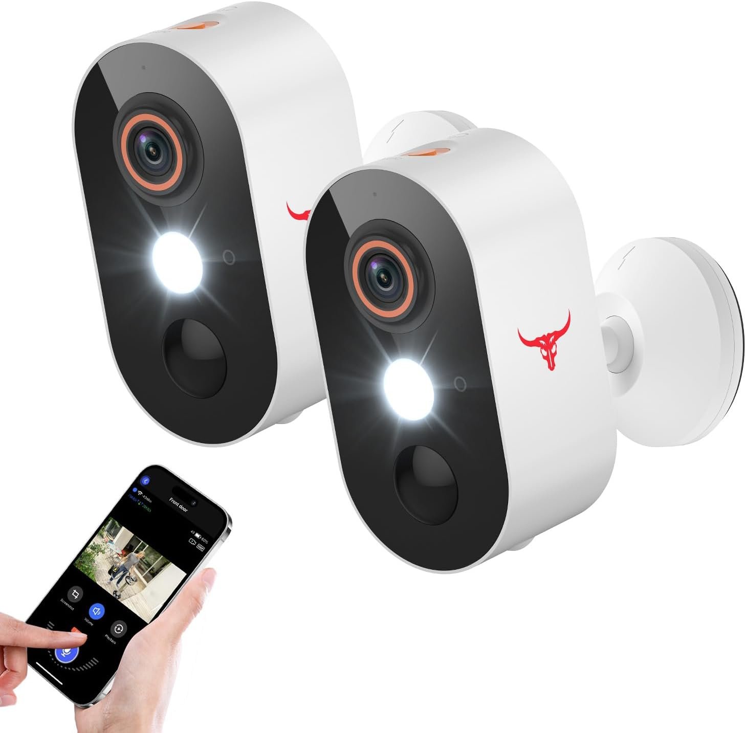 1080P Security Camera Wireless Outdoor with 2-Way Talk, Low Light Night Vision, PIR Motion Detection, Cloud Storage, Live View for Home Security (2 Pack)