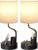 Bedside Table Lamps for Bedroom Set of 2 – Nightstand Light with AC Outlet and USB A & C for Charging, 3 Color Temperatures, Study Desk Lamp with Pen Holder & Phone Stand for Living Room/Dorm/Office