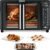 Gourmia Toaster Oven Air Fryer Combo 17 cooking presets 1700W french door digital air fryer oven 24L capacity accessories, convection rack, baking pan tray recipe book GTF7460,Large,Black
